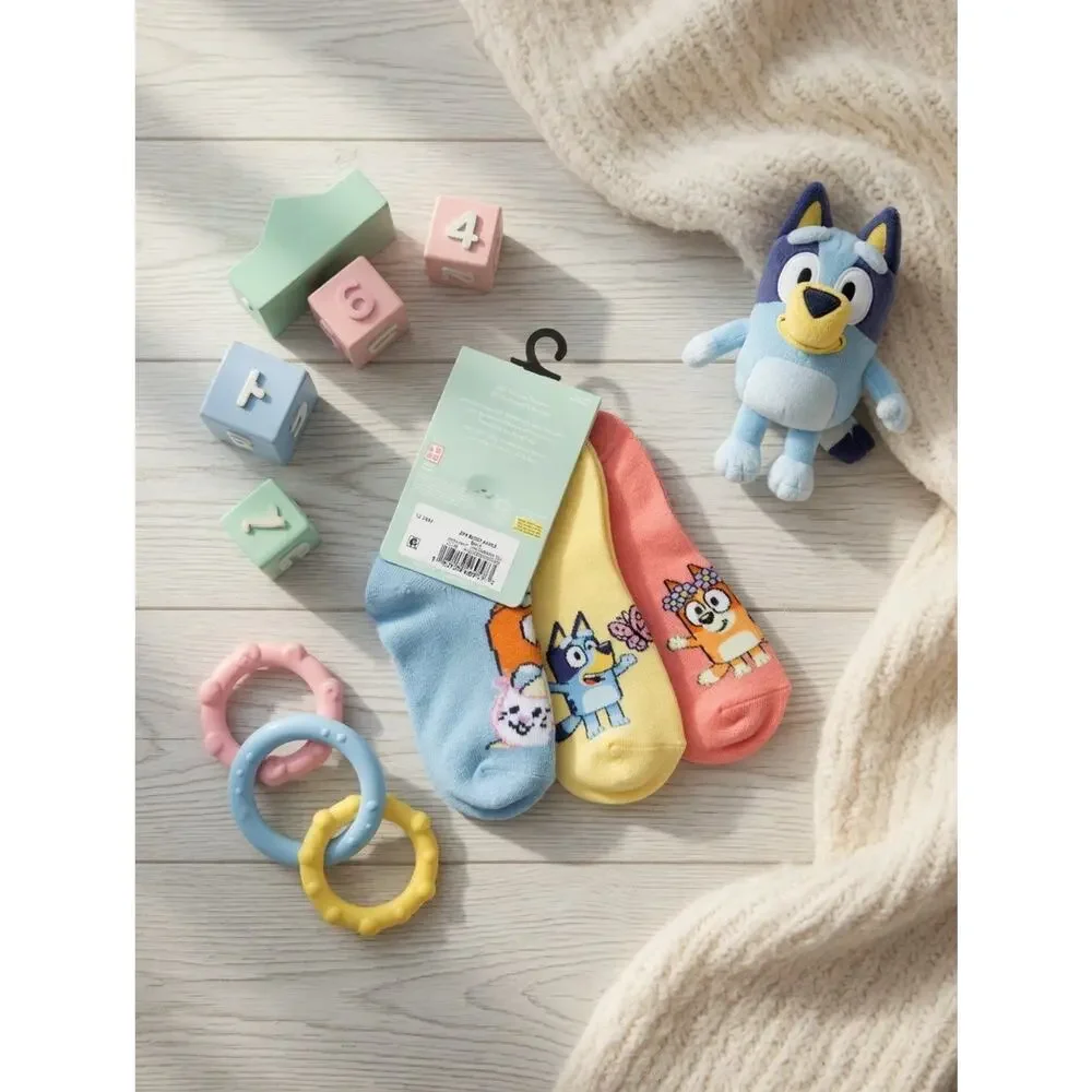 Bluey 3-Pack Ankle Socks (Size 12-24 Months)